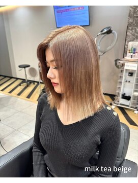 ラピス 大阪アメ村店(Lapis) 【大人気ミルクティー】ハイトーン×ボブスタイル