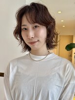 ビファインクーアヴェダ(Be fine coo AVEDA)&nbsp;センターパート　ボブパーマ　レイヤーボブ/