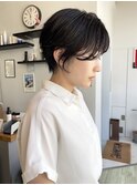 NUDE &nbsp;ハンサムショート前髪カット黒髪ショート大人ショートボブ