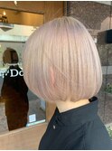 20代30代40代艶髪ホワイトミルクティーブリーチミニボブ