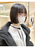 【morio札幌】札幌ボブ  大人かわいい黒髪ぱつっとボブ