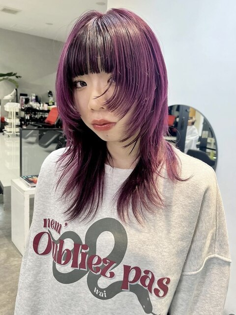 【RITZY】Pink lavender × Wolf cut