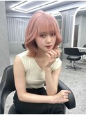 天神美容室×ブリーチ×ピンクカラー
