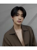 韓国マッシュ前下がりセンターパート