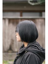 ジウ 上通り(JIU)&nbsp;20代30代小顔ゆるふわボブ オフブラック