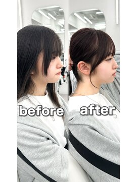 アマトウキョウ アユンチェ(AMA TOKYO×AYUNCHE) 前髪顔まわり韓国ヘアレイヤーカットサイドバンク2wayバンク韓国