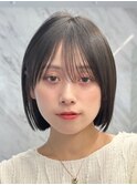 流れる顔周りボブ/ぱつっとボブ/切りっぱなしボブ/垢抜けボブ