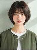 越谷で人気｜ナチュラルブラウン×くびれレイヤーボブ