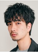 渋谷波巻きパーマメンズカットシャドウパーマヘアマッシュ30代