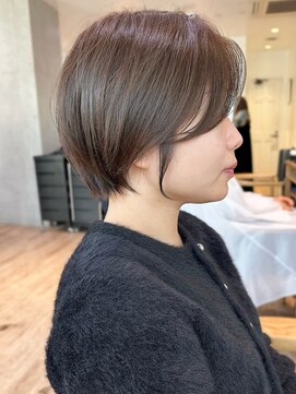 セイドット リー(Say. Ree) say.ショートボブひし形ショートミルクティーベージュ暗めカラー