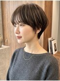 ショートヘアショートボブマッシュショート分け目無し表参道青山