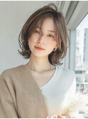 大人レイヤーボブ×抜け感グレージュ