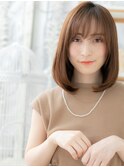 朝ラク斜めバング小顔ミディアムワンカールa越谷20代30代40代