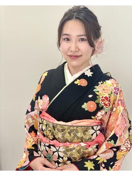 ヘアセットサロンエッジ(Edge) ご親族の結婚式にお振袖でお呼ばれヘアセット