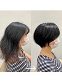 Lond.海気　Before After 丸っこショート　黒猫
