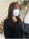 ミディアム、前髪シースルー