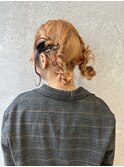 お呼ばれヘア/ツインアレンジ/ツインおだんご/ヘアアレンジ