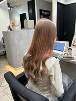 ラピス 福岡天神店(Lapis)&nbsp;ピンクベージュ/ブリーチカラー/エクステ/シールエクステ