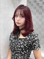 ジーナ 名駅(XENA.)&nbsp;《LUNA》レイヤーカット/ワインレッド/ツヤカラー/韓国レイヤー