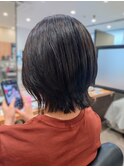 ウルフショートボブ×ダークオリーブ