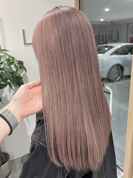 くすみピンクベージュ/ブリーチ/ダブルカラー/グレージュ