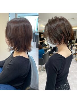 バンプ ギンザ(BUMP GINZA) 30代40代50代大人ショート髪型丸顔前髪なし似合わせ　安