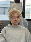 ホワイトベージュアップバング