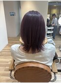 レイヤーボブ×ラベンダーピンク