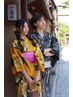 【レンタル】 カップル 浴衣レンタル + 女性ヘアセット ¥8,650→¥8,150