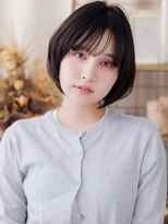 カバーヘア ブリス 川口(COVER HAIR bliss) 顔周りカットダークグレージュ前下がりボブレイヤー30代a川口