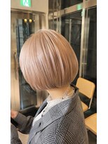 ネウィ 広島(newi) ショートボブ×ホワイトベージュ