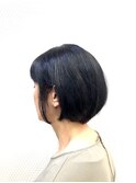 30代40代50代/小顔丸みミニボブ/艶カラー/ショートボブ/黒髪