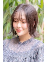 テイラー(Taylor)&nbsp;切りっぱなし外ハネミディ×大人可愛いラベンダーブラウン