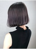 ラベンダーグレージュ_グレージュカラーボブウルフ_ba360631