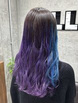オルズ 渋谷(ALLZ)&nbsp;グラデーションパープルブルーダブルカラーケアブリーチ