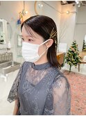 金箔ヘア結婚式ヘア20代30代卒業式ヘアセットダウンスタイル