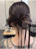 シンプルかわいいカチモリヘアにかわいすぎるリボンアレンジ♪