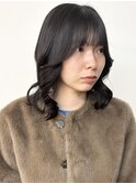 【モリオ松戸　石山】大人可愛い黒髪セミディ前髪あり20代30代