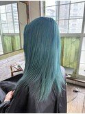 カラー入れ放題　ブリーチ2回まで可能　ターコイズブルー