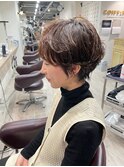 大人ショートボブ丸みショートカットマッシュショート前髪あり