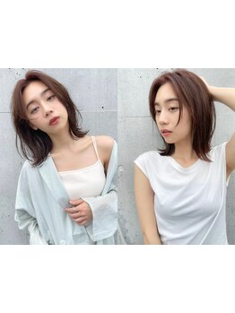 顔まわりのカットで、印象をぐっと引き上げる。レイヤーで自然な立体感と小韓国風の柔らかい印象に♪