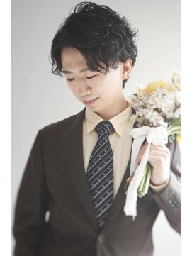 エル セルカ 高田馬場(el CERCA) メンズカットセンターパート×ニュアンスパーマ