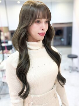 【Mika】韓国　レイヤー　髪質改善　オリーブベージュ　ワンホン