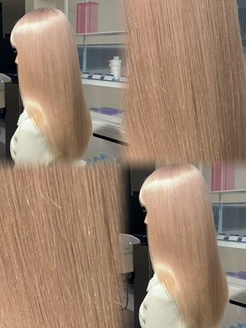 ベレーザ 渋谷(BELEZA) 17252髪質改善全頭ブリーチグレーブラウンリタッチミルクティー