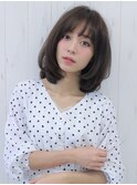 ひし形◎ワンカール☆ツヤ感ある大人かわいいミディアムボブ