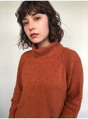 ボブ　ケアパーマ　前髪パーマ　ブラウン系　中津　梅田