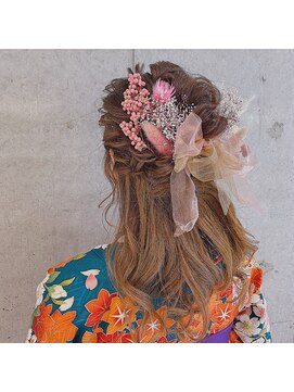 ルラブランシェ(Rula branche) 卒業式ハーフアップヘアセット