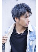 小久保style☆透明感シルバーカラーかき上げオーシャンブルー