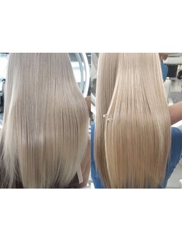 本格髪質改善で集中補修◎ハイトーンやダブルカラーもうるツヤ髪に*[心斎橋/ケアブリーチ/レイヤーカット]