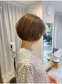 首が綺麗に見える丸みボブ 中目黒